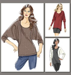 8771 SO EZ VOG STRETCH KNIT PULLOVER SHAPE TOPS PATTERN 16-26